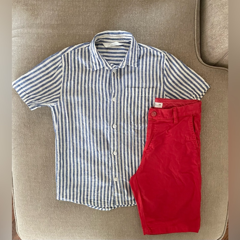 H&M BOYS SHIRT & ZARA SHORTS SET